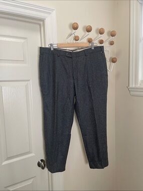 Suit Supply Vitale Barberis Canonico Wool Flannel Ankle Capris Pants - Grey - 40
